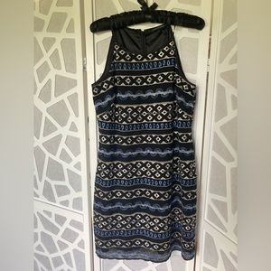 White House Black Market black embroidery dress, size 8